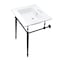 Fauceture KVPB25227W4MB 25-Inch Console Sink with Brass Legs (4-Inch, 3 Hole), White/Matte Black KVPB25227W4MB - alternate 1